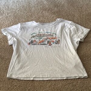 Hollister White Racing Graphic Tee